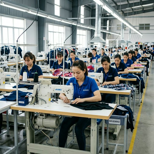 Clean and bright garment production line